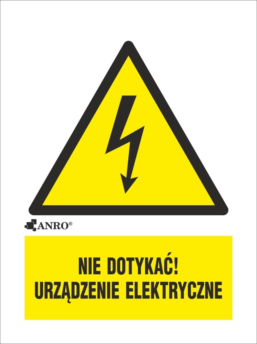 Samoprzylepna tabliczka ostrzegawcza /Nie dotykać urządzenie elektryczne 148x210/ 1EOA/Q4/F
