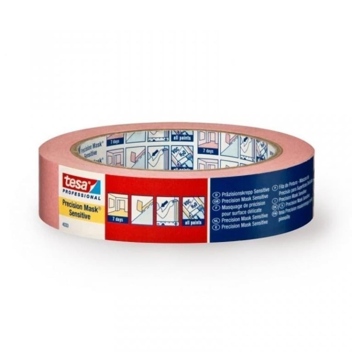 Taśma malarska precyzyjna do delikatnych powierzchni 50m 30mm różowa 04333-00019-03