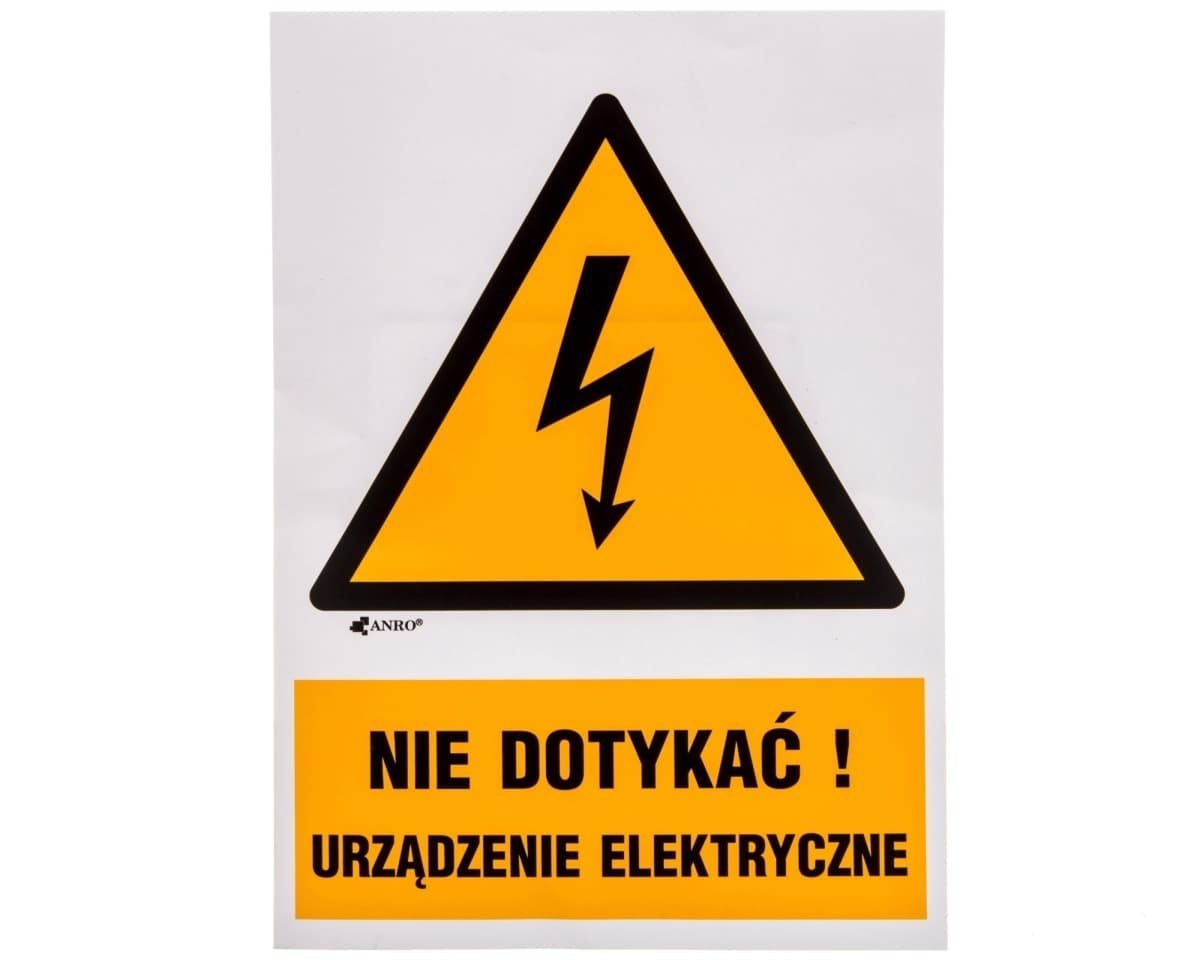 Samoprzylepna tabliczka ostrzegawcza /Nie dotykać urządzenie elektryczne 148x210/ 1EOA/Q4/F